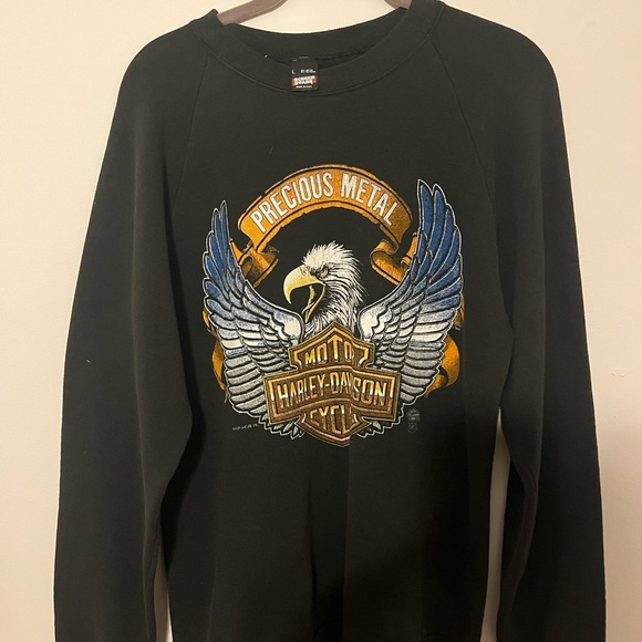 Vintage Harley-Davidson Black Men's Sweater in perfect condition